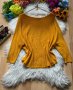 Тънък пуловер горчица, снимка 1 - Блузи с дълъг ръкав и пуловери - 39459921