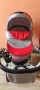 Бебешка количка 3 в 1 със столче за кола Karwala – Сиво и Червено, снимка 4