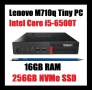 Lenovo M710q Tiny/Intel Core i5-6500T/16GB RAM/256GB NVMe/Windows 10 Home малък настолен компютър, снимка 1