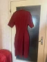 Червена рокля с къс ръкав на квадрати , снимка 2