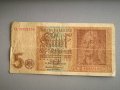 Банкнота - Трети райх - Германия - 5 марки | 1942г., снимка 1 - Нумизматика и бонистика - 44337480