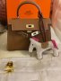 чанта Ермес Mini Kelly 19*Кели*HERMES KELLY 19 CRAIE Epsom Gold Hardware, снимка 9