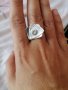 Сребърен комплект - обици и пръстен, снимка 2