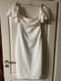 Нова елегантна миди дължина  еластична парти коктейлна бяла рокля буфан ръкав , снимка 9