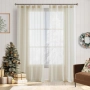 TOPICK Комплект от 2 ленени завеси В 245 x Ш 140 см със скрити бримки, завеси за хол, кухня, спалня, снимка 1