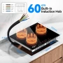Индукционен котлон 60 см, 3 зони, 5500W, Booster, сензорно управление, снимка 2