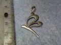 НЕЖЕН ФИГУРАЛЕН СРЕБЪРЕН МЕДАЛЬОН ПЕПЕРУДА АРТ ПЕНДАНТ СРЕБРО 925 ПРОБА 43075, снимка 2