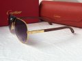 Cartier 2023 мъжки слънчеви очила с кожа и дътвени дръжки, снимка 10