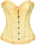Елегантен Секси корсет с връзки Жълт размер С М, снимка 3