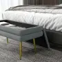 HOMCOM Тапицирана пейка с място за съхранение, стомана, 79,5 см x 37,5 см x 43 см, снимка 3
