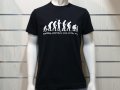Нова мъжка тениска с трансферен печат Човешка еволюция в черен цвят, снимка 5