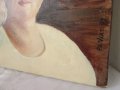 Картина портрет Жена маслени бои подписана, снимка 10