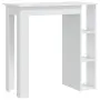 vidaXL Бар маса с рафт, бяла, 102x50x103,5 см, инженерно дърво, снимка 1