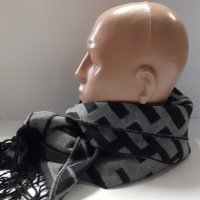 Мъжки шал кашмир в черно сив цвят - 111, снимка 2 - Шалове - 31051413