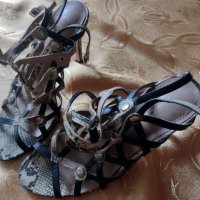 Елегантни кожени сандали на ток , снимка 6 - Дамски елегантни обувки - 42539603