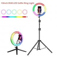 Led трипод Selfie Ring Multicolor 10 инча, снимка 3 - Други - 31566853