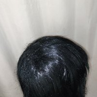35 см Черна права перука с бретон на черта за парти, снимка 5 - Аксесоари за коса - 42778936