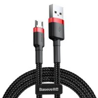 Кабел USB към Micro USB 1м 2.4A Baseus CAMKLF-B91 Cable USB to Micro USB Черна оплетка, снимка 1 - USB кабели - 38556745