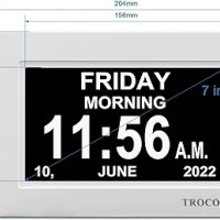 TROCOTN 7-инчов цифров часовник, календар, снимка 6 - Друга електроника - 42437033