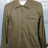 Lyle & Scott Mens Khaki Green Full Zip Lightweight Casual Jacket Size L, снимка 1 - Якета - 44339332