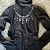 Елегантно дамско поло в черен цвят, снимка 3 - Блузи с дълъг ръкав и пуловери - 40470191