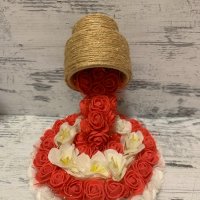 3D чаша от рози романтичен подарък за празника на влюбените Свети Валентин , снимка 2 - Подаръци за жени - 31498252