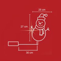 Коледна светеща фигура Снежен човек, 28см, Коледна лампа, снимка 4 - Други - 42742561