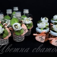 Сватбени подаръчета за гости- стъклено шишенце за ракия, сватбени подаръчета- стъклени шишенца, снимка 9 - Декорация - 25589067