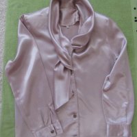 Дамска блуза сатен цвят пепел от рози, размер XL, снимка 7 - Блузи с дълъг ръкав и пуловери - 34095522