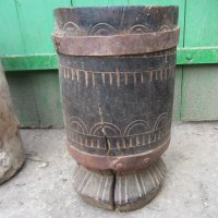стара Красива чутура чутора хаван дървен съд с дърворезба уникат, снимка 5 - Антикварни и старинни предмети - 29140129