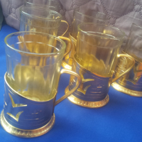 Руски стакани и подстакани Горкий за чай, снимка 1 - Чаши - 36430238