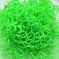 Силиконови ластици за плитки - Зелени 1000 броя пакет, снимка 1 - Аксесоари за коса - 37252508