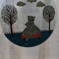 стъкло пано с котки автор Франция за окачване, снимка 2 - Пана - 31482502