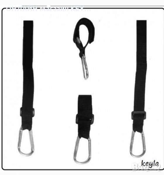 Комплект карабинер с рамка и каишка с велкро KEYLA SILVER, снимка 1
