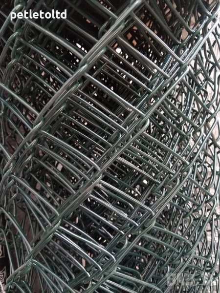Мрежа оградна плетена, с ПВЦ покритие, тъмно зелено, Височина 150 см, Дължина 10 метра, снимка 1