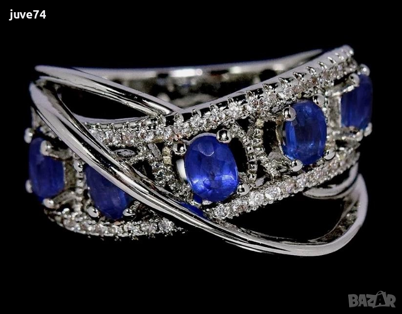 СРЕБЪРЕН ПРЪСТЕН С КИАНИТ (НЕПАЛ), снимка 1