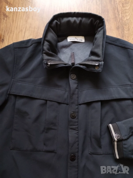 Stone Island 2014 Navy High Neck Soft Shell Jacket - мъжко софтшел яке Л, снимка 1