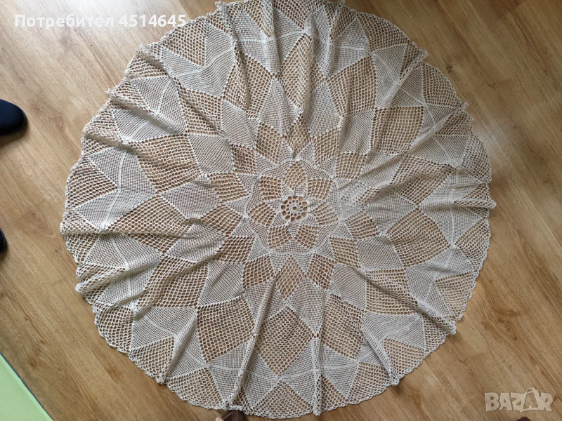 Ръчно плетена НОВА покривка d120, снимка 1