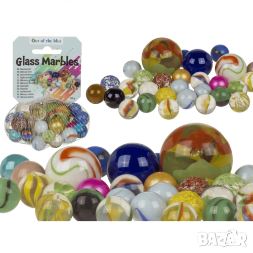 Премиум многоцветни стъклени перлени и мраморни топчета от Германия , снимка 1