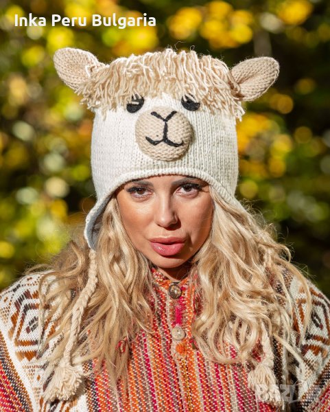  Подплатена шапка от овча вълна Лама, снимка 1