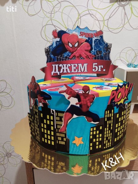 Картонена торта Спайдърмен , снимка 1
