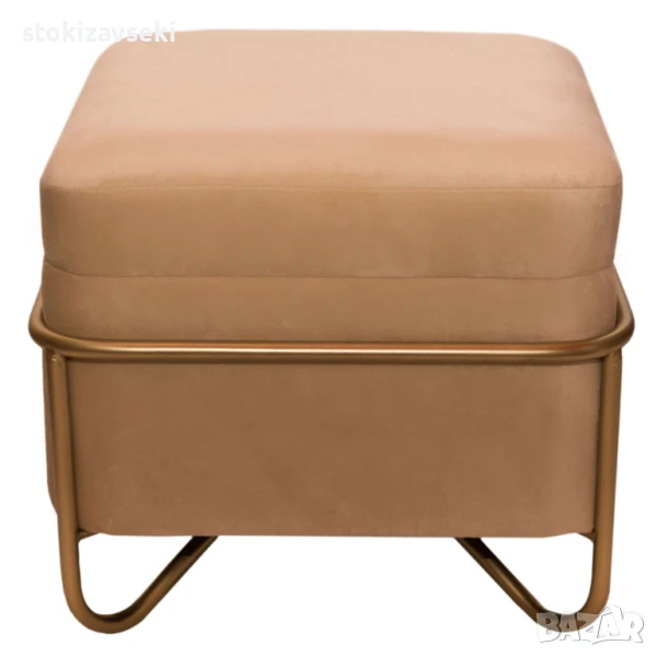 Плюшена табуретка с място за съхранение, снимка 1