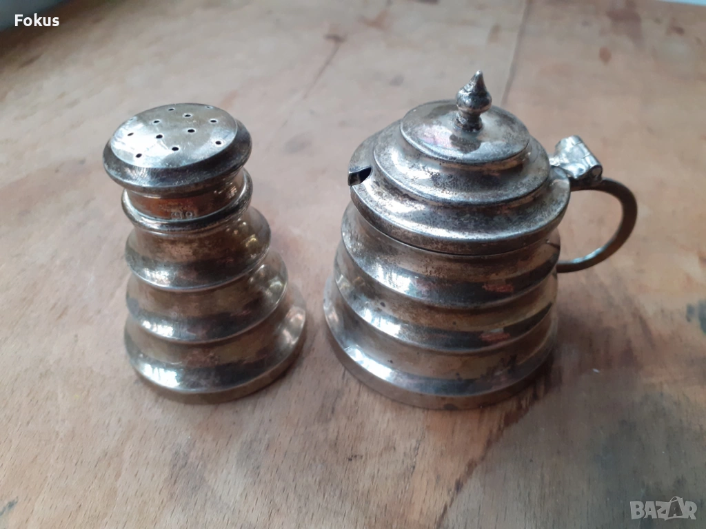 Сребърни солнички 19 век сребро антики маркировки, снимка 1