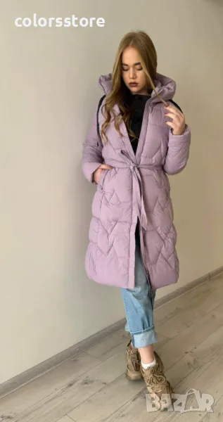 Дамско дълго зимно яке-лилаво IM60U, снимка 1