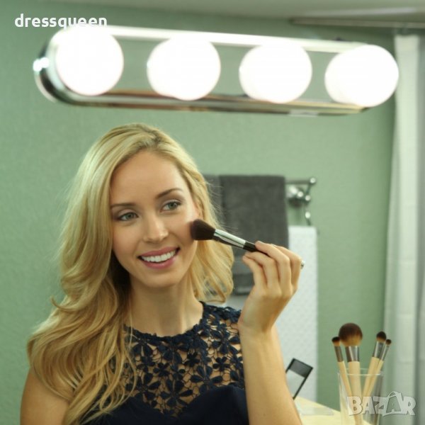 2228 Led Лампи за огледало Studio glow, Четири Крушки, с Батерии, снимка 1