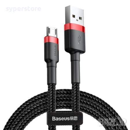 Кабел USB към Micro USB 1м 2.4A Baseus CAMKLF-B91 Cable USB to Micro USB Черна оплетка, снимка 1