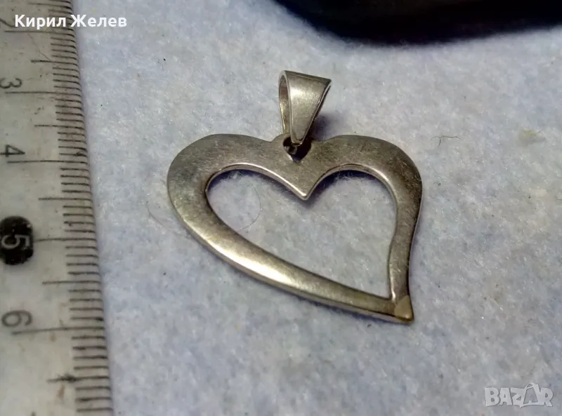 СТИЛЕН РОМАНТИЧЕН СРЕБЪРЕН МЕДАЛЬОН СЪРЧИЦЕ СРЕБРО 925 ПРОБА АРТ ПЕНДАНТ ВИСУЛКА 25154, снимка 1