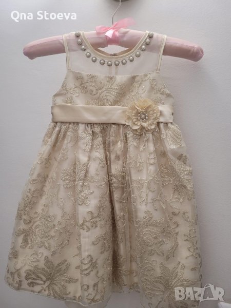 Детска рокля - Златисто ламе, снимка 1