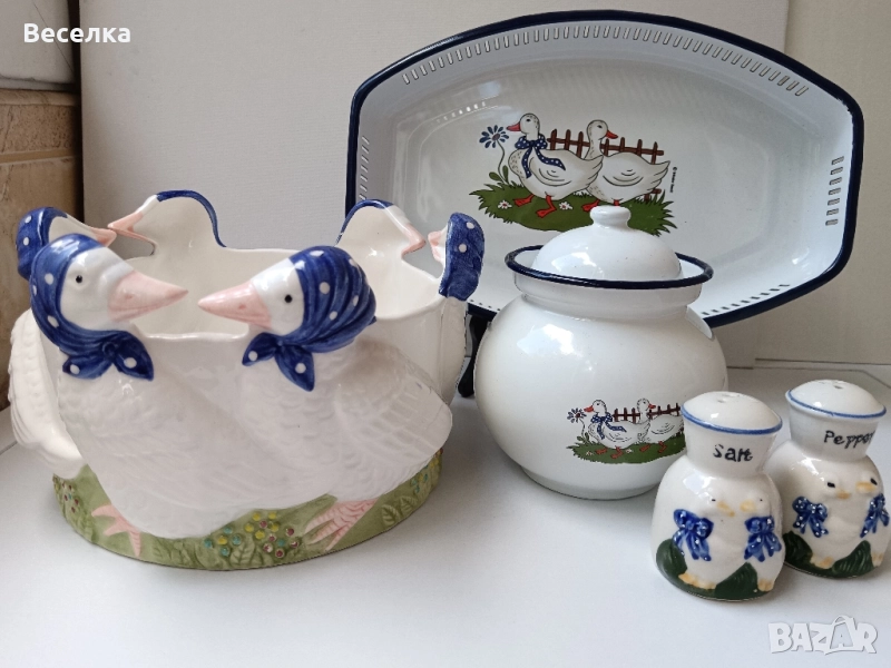 Солнички и кашпа с мотив патици, снимка 1