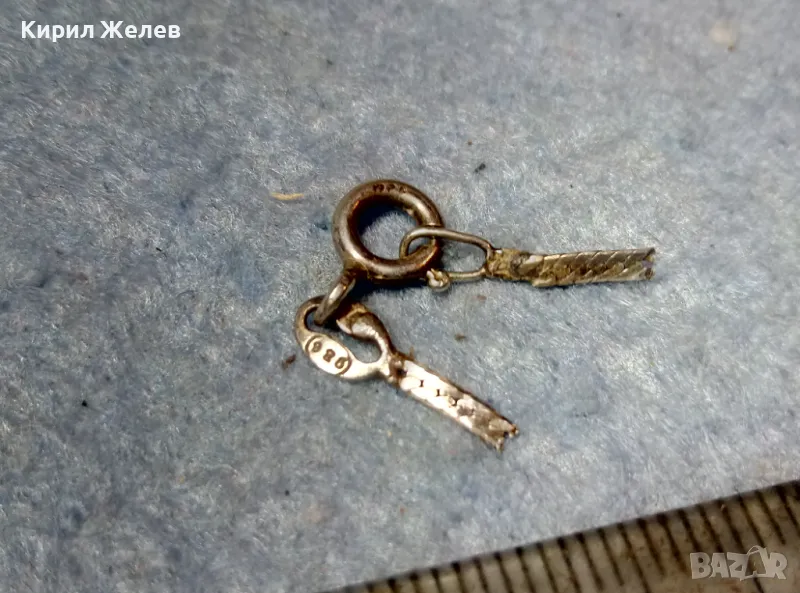 СТАРА СРЕБЪРНА ЗАКОПЧАЛКА За КОЛИЕ ВЕРИЖКА ГРИВНА СРЕБРО 925 КАРАБИНКА За СИНДЖИР 49911, снимка 1